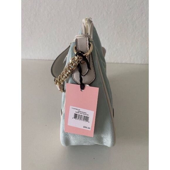 Juicy Couture Dreamy Juicy Shoulder Bag Sage Crystal Blue Bling Viral NEW - Picture 7 of 13